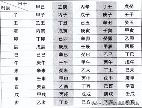 日上起時表|八字基礎知識：四柱八字排年柱、月柱、日柱、時柱（。